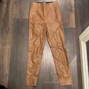 Zara Women's Brown Faux Leather leggings
